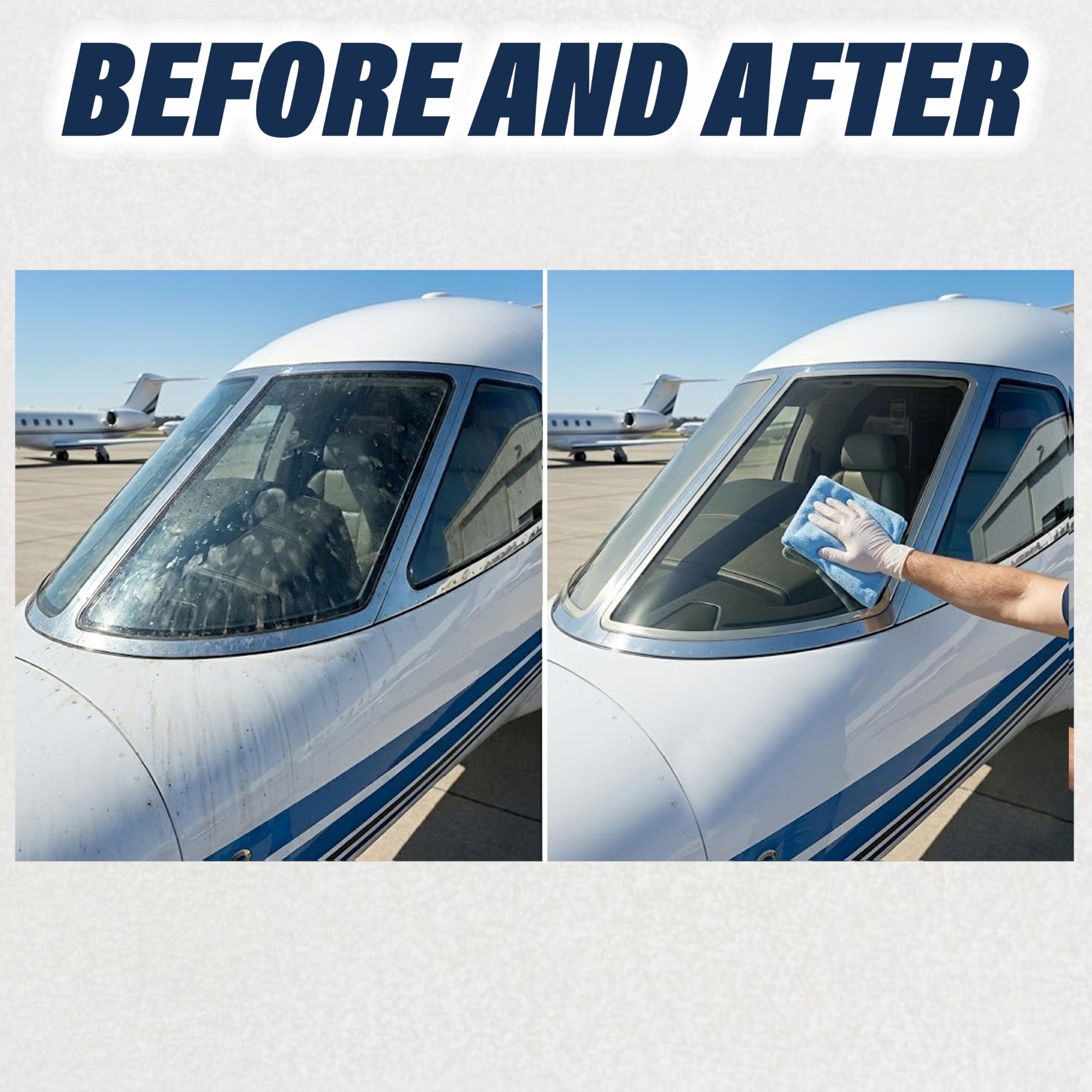 Plane Perfect Eyes Outside removes bug residue from windshields.