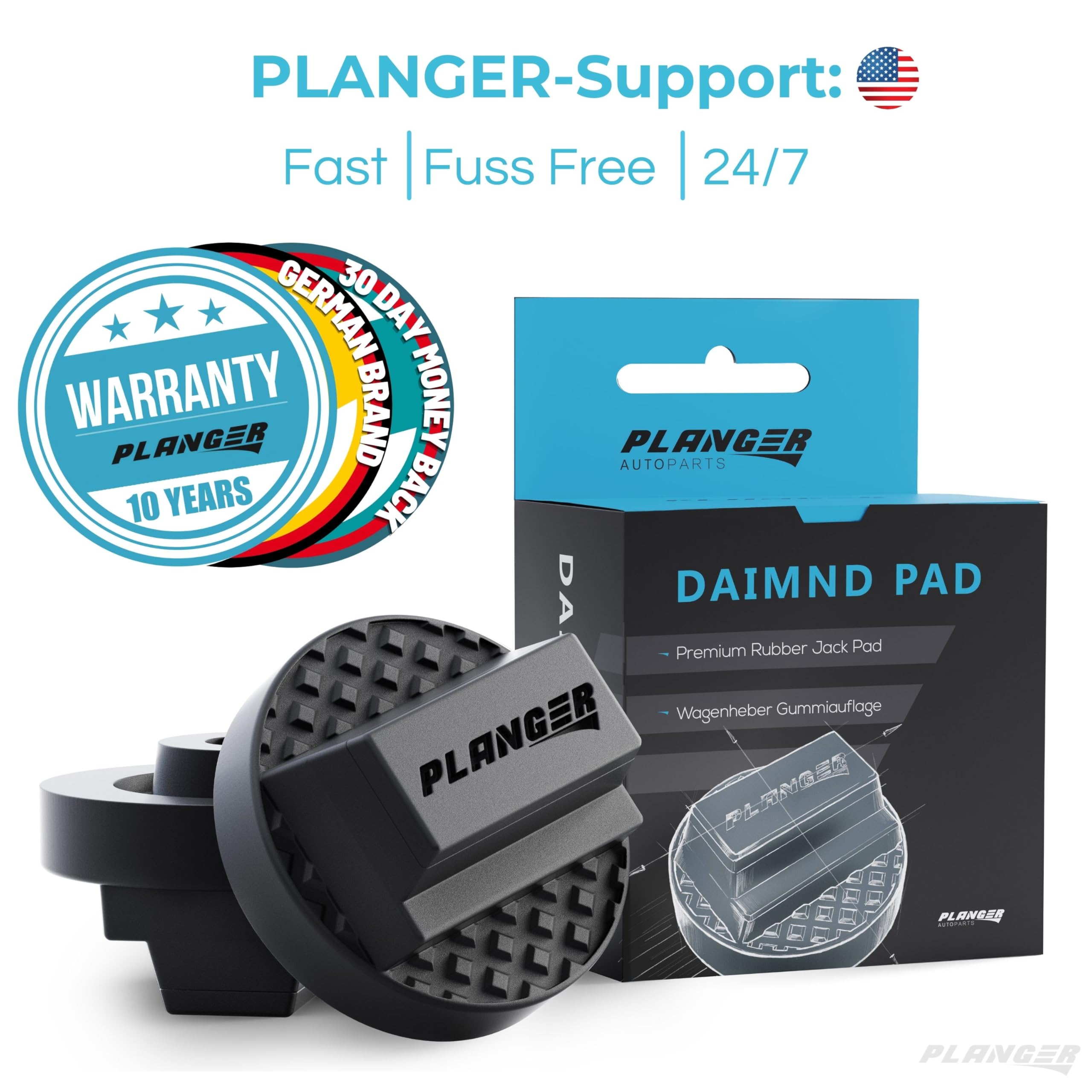 PLANGER Daimnd Pad dimensions 65mm top and 38mm bottom for compatibility