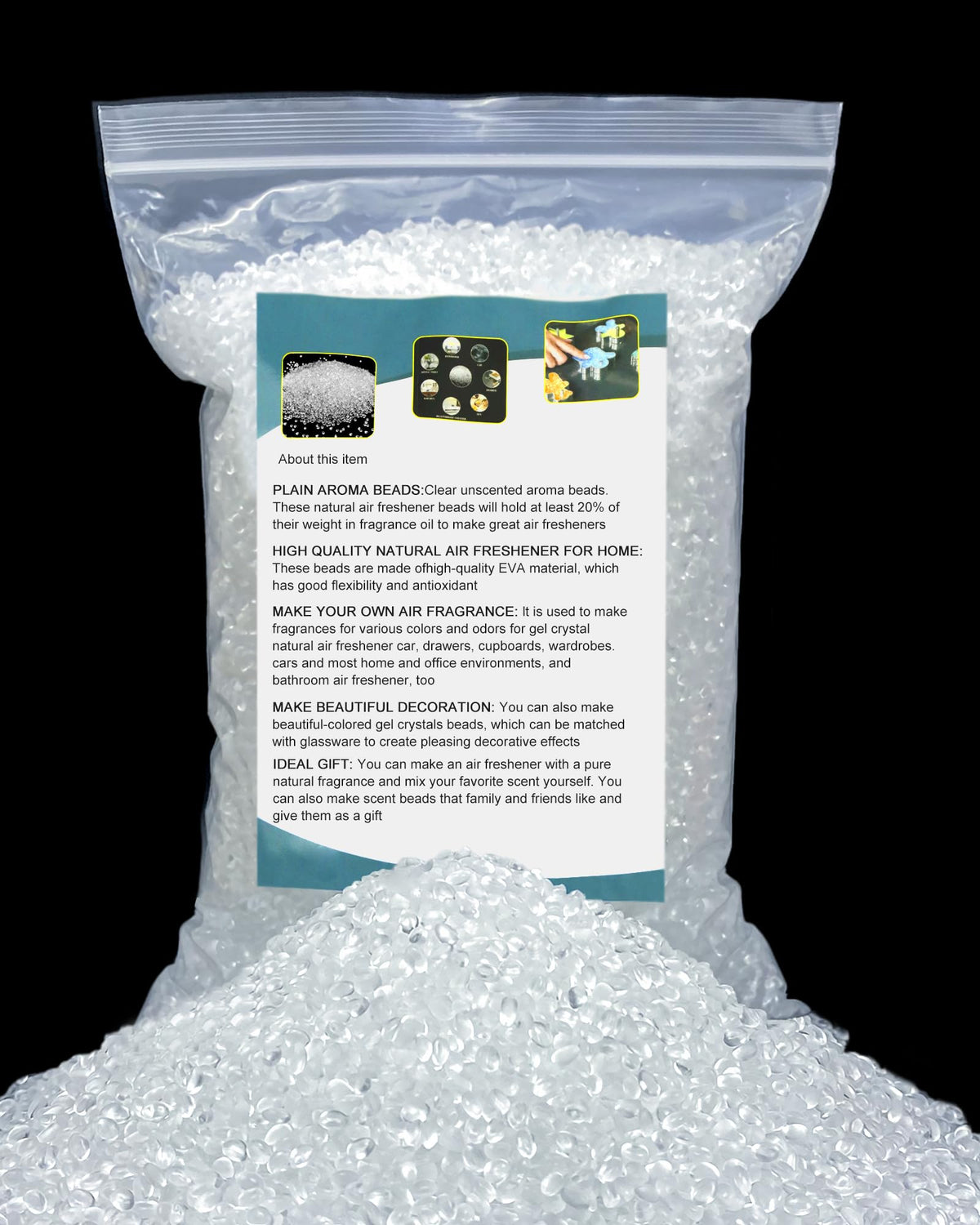 PLANTIONAL 3LB unscented aroma beads for car freshies with fragrance absorption.