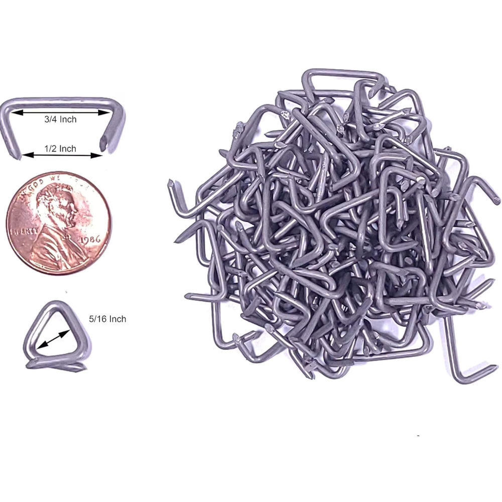 Plant My Tank rust-proof stainless steel hog rings suitable for outdoor use.