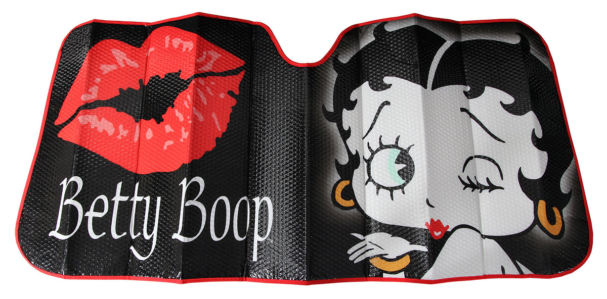 Plasticolor Betty Boop Timeless sunshade front view protects dashboard from UV rays