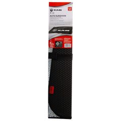 Plasticolor black matte finish front sunshade provides sleek look and protection.