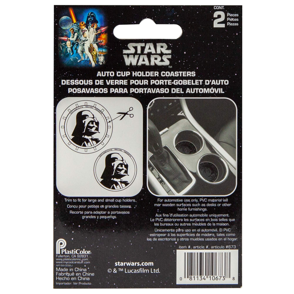 Plasticolor Darth Vader two-pack offers matched coasters for car styling.