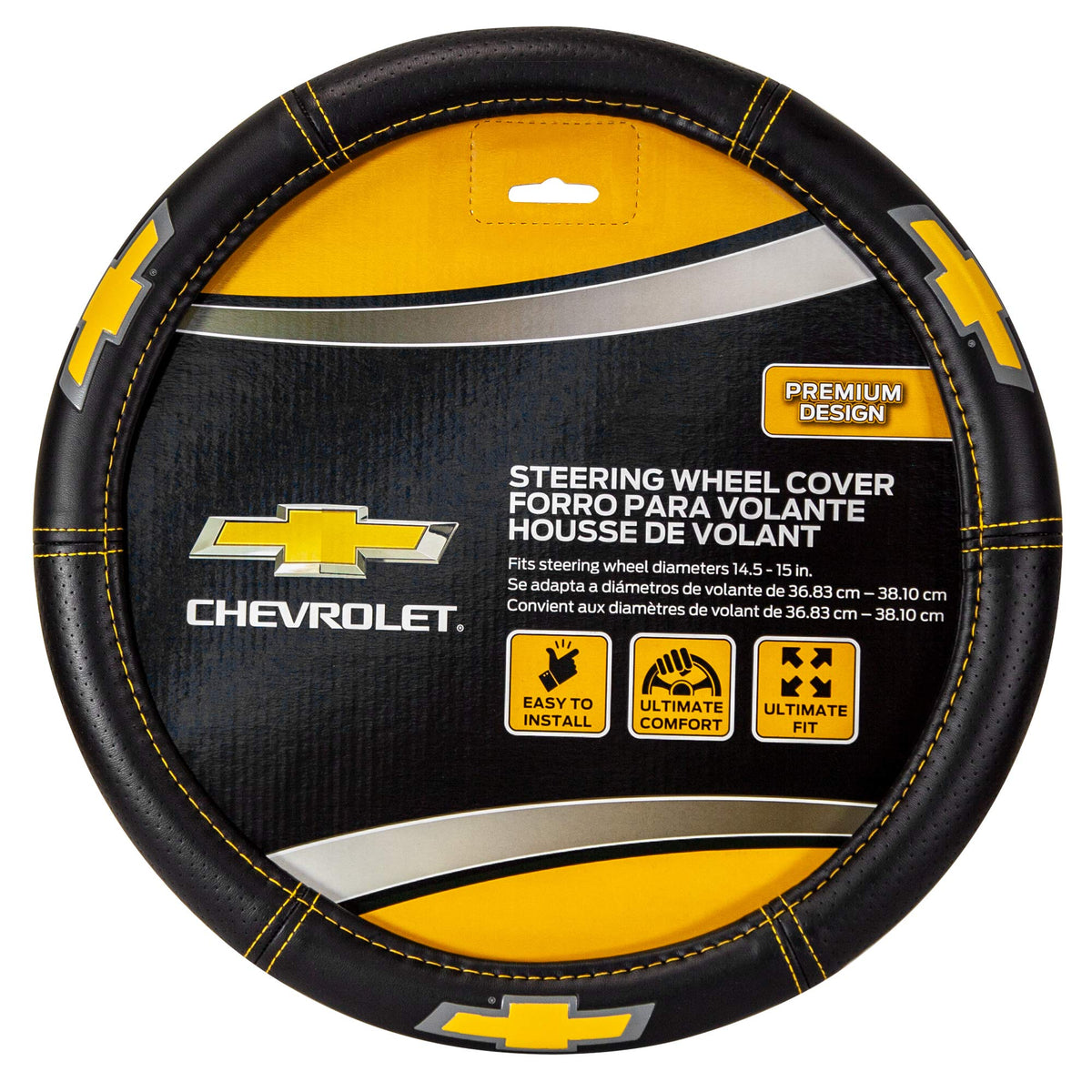 Plasticolor deluxe Chevrolet Bowtie wheel cover fits 14-15 inch wheels for a bold grip.
