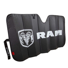 Plasticolor Mopar licensed sunshade with RAM branding for authentic styling.