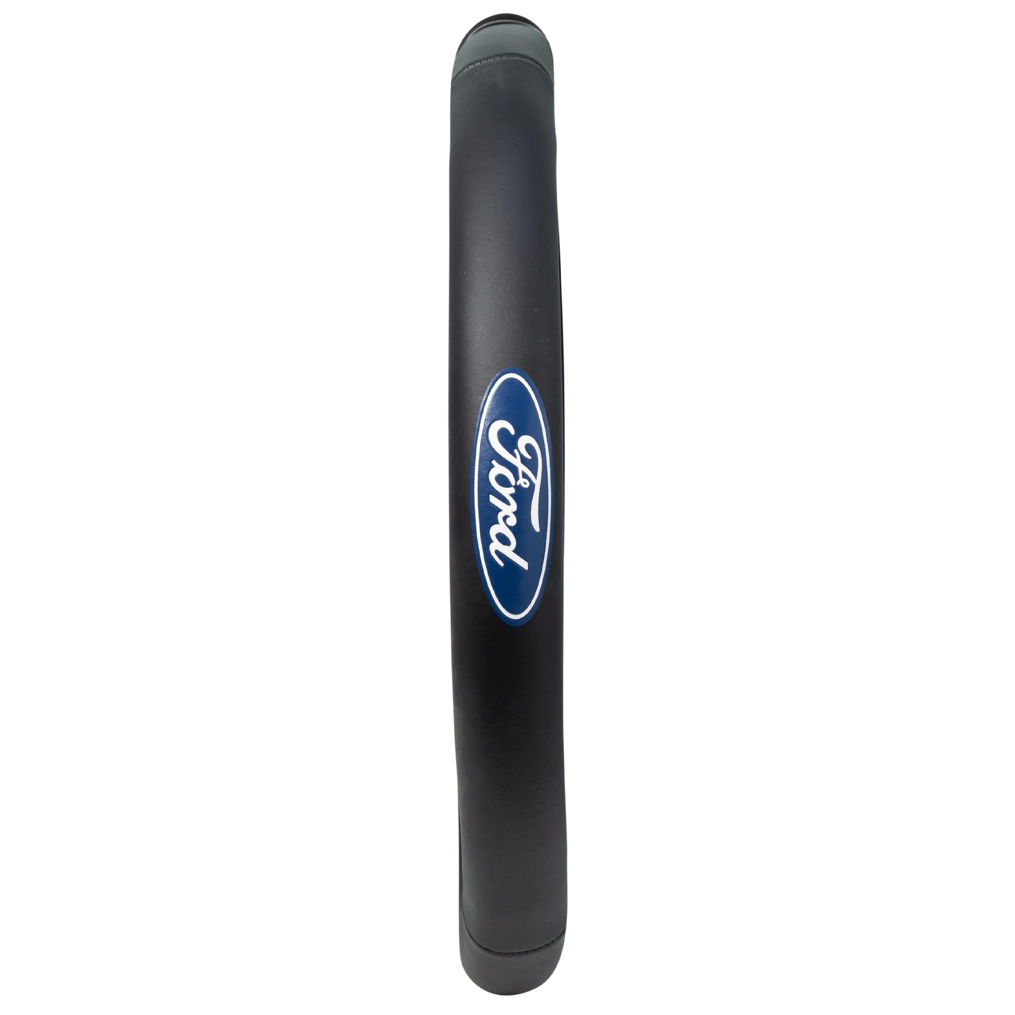 Stitching detail of Plasticolor Ford Genuine Leather cover highlighting durable construction.