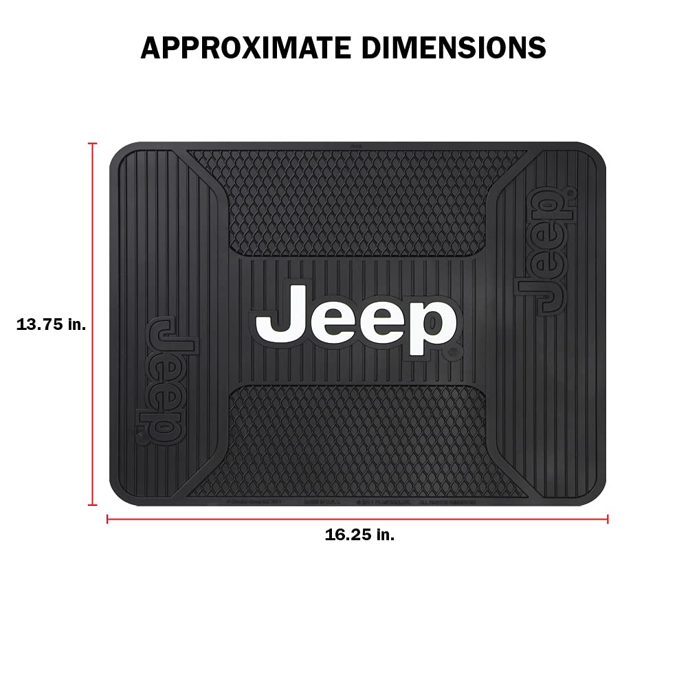 Plasticolor Jeep Elite rear seat mat installed in a vehicle protecting the floor from dirt and spills.