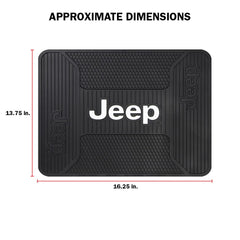 Plasticolor Jeep Elite rear seat mat installed in a vehicle protecting the floor from dirt and spills.
