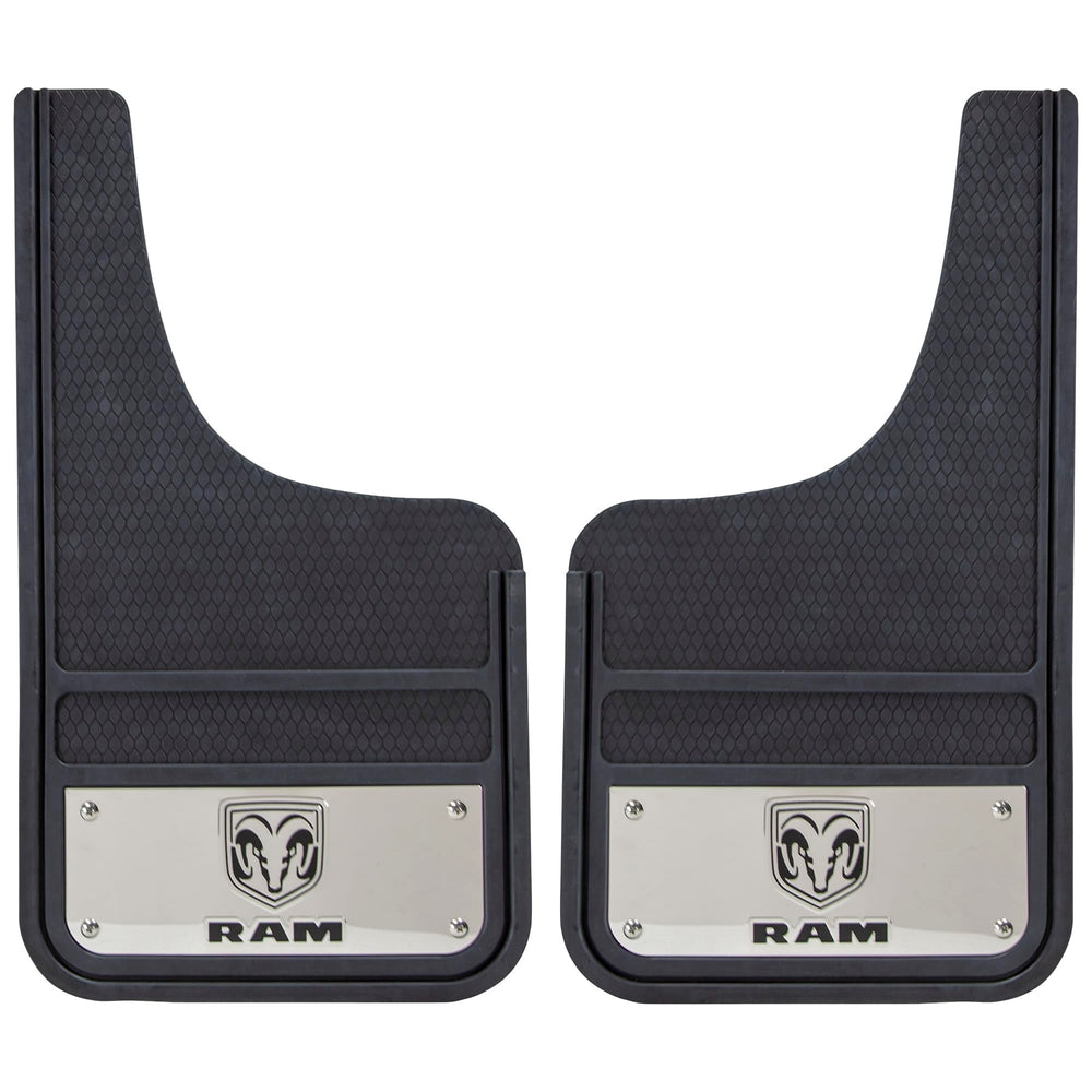 Plasticolor RAM front mud guards 12x23 protect wheels from rocks and debris.