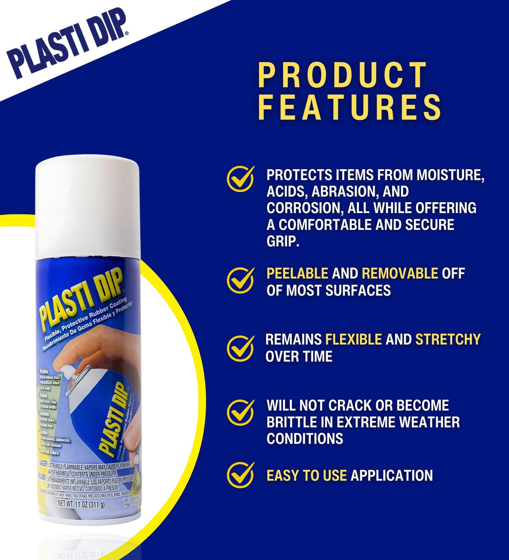 Even spray coverage from Plasti Dip White improves surface protection.