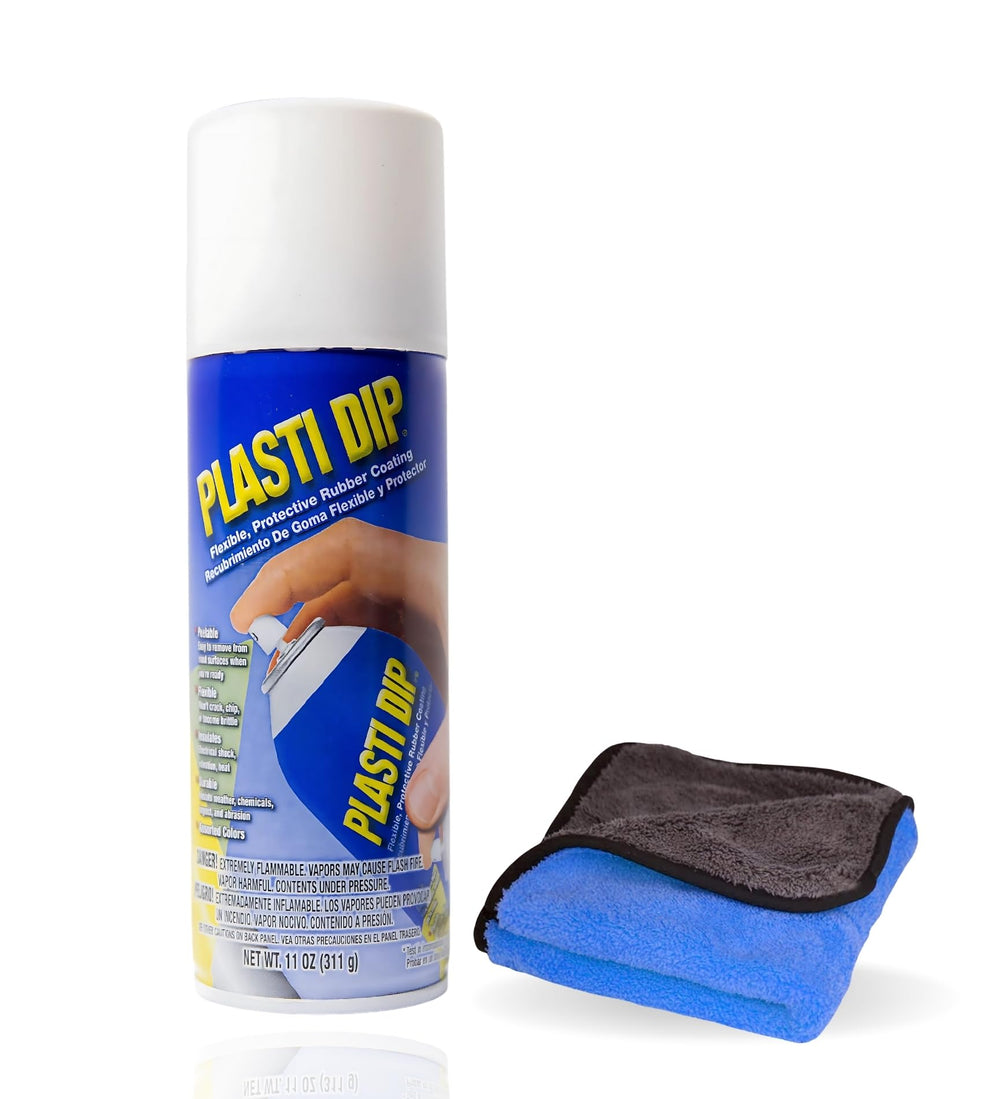 Plasti Dip White spray can ready for durable, flexible coating on metal.