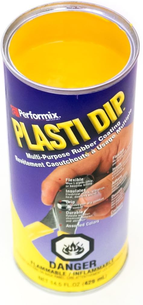 Plasti Dip Yellow on a tool handle demonstrates a non-slip grip and versatile coating