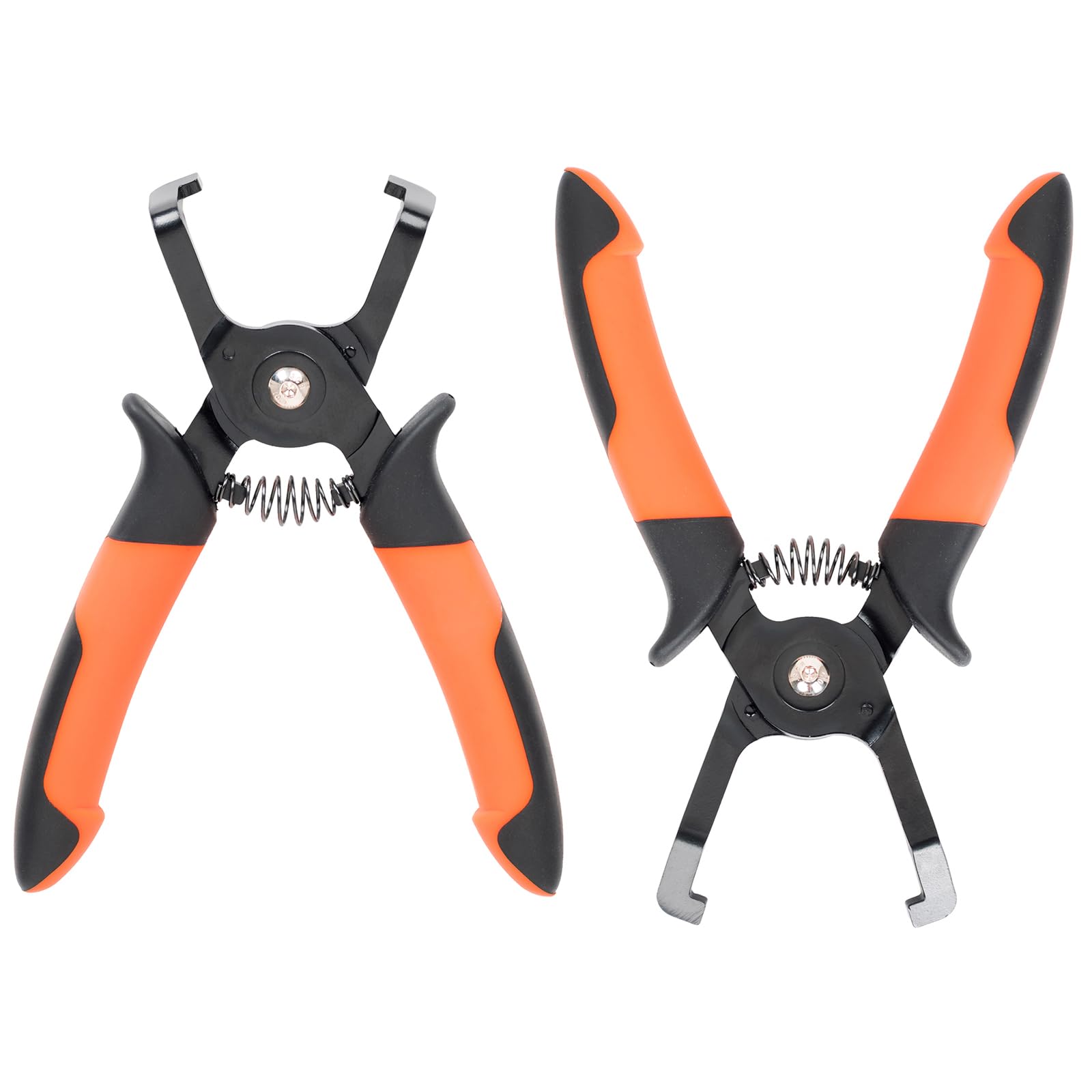 PLATATO disconnect pliers with 40-degree offset jaws aid tough-space fuel line work.