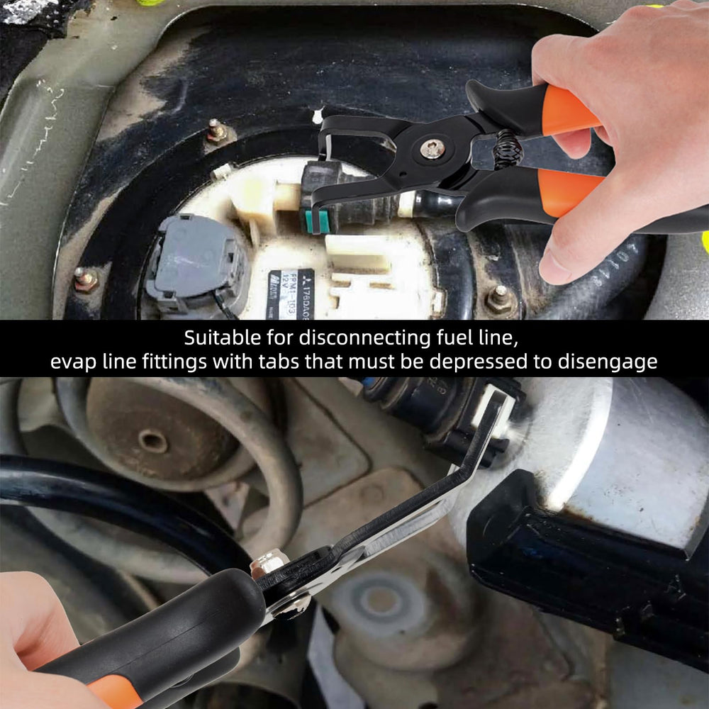 PLATATO disconnect pliers with 85-degree offset jaws reach tight connectors with precision.