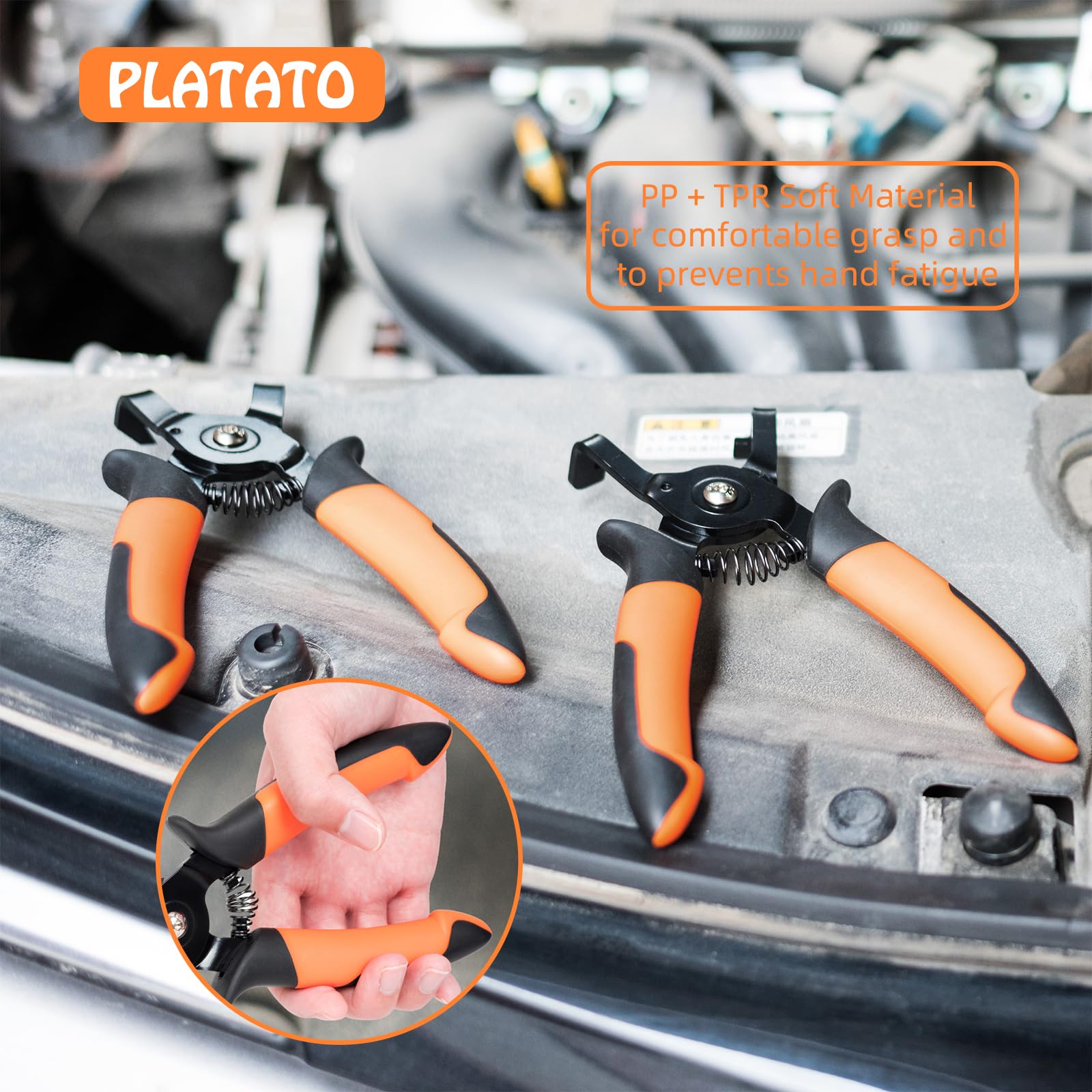 PLATATO ergonomic disconnect pliers offer comfortable grip and reduced hand fatigue during repairs.