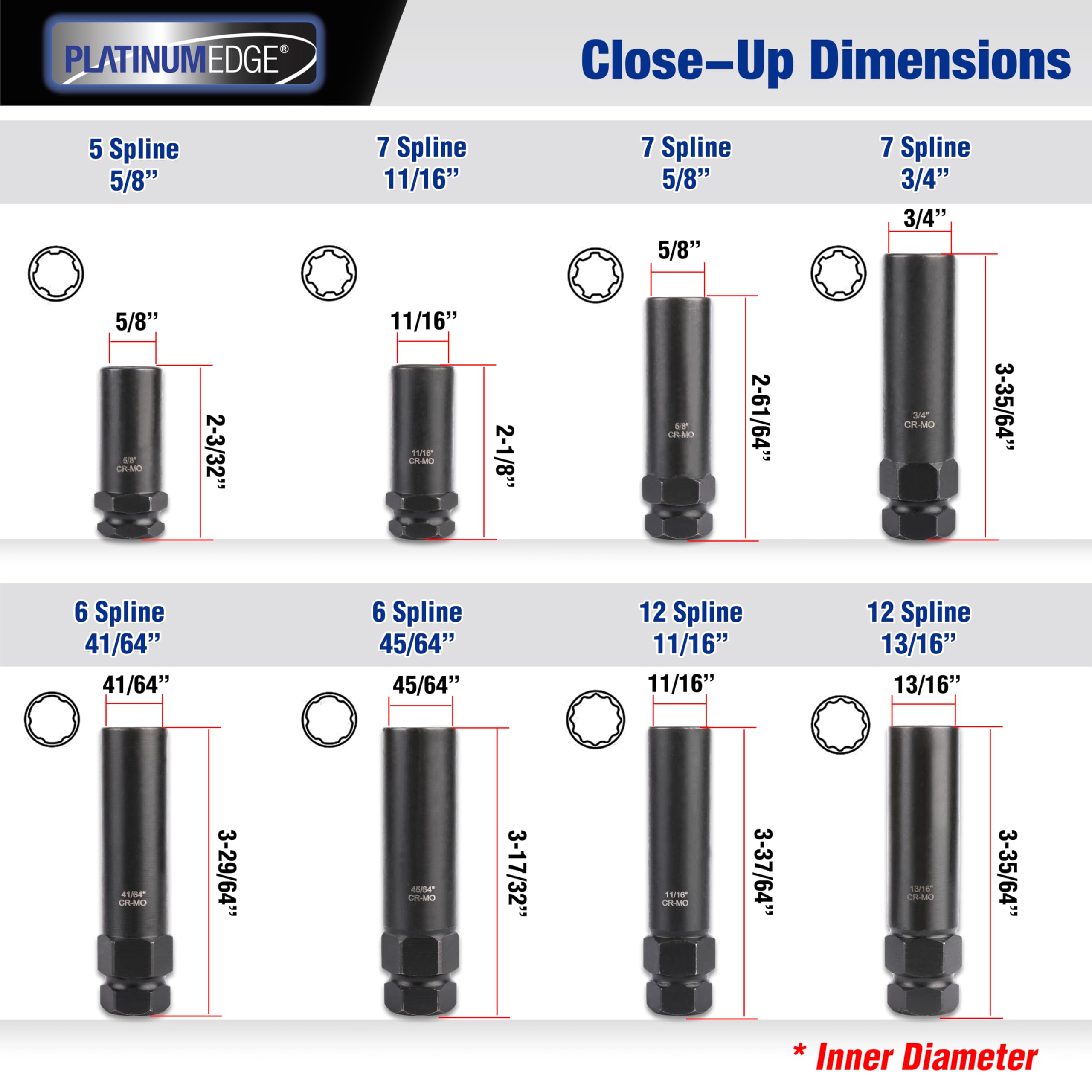 PLATINUMEDGE hex lug key designed for precise hex nut removal.