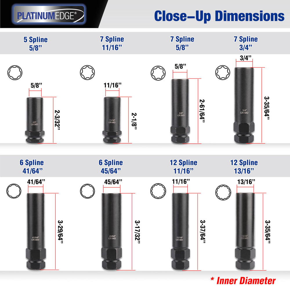 PLATINUMEDGE hex lug key designed for precise hex nut removal.