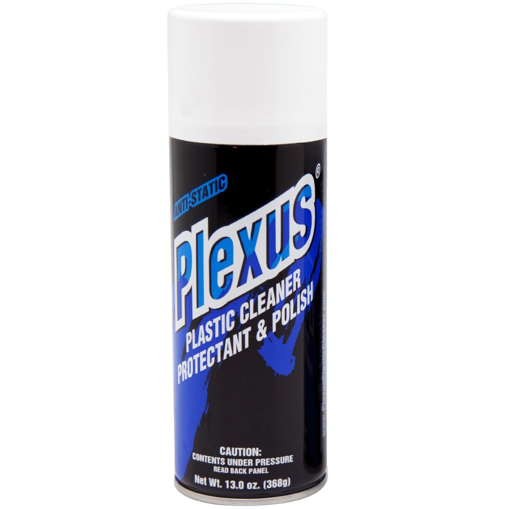 Plexus Plastic Cleaner bottle with glossy finish and protective wax for plastics.