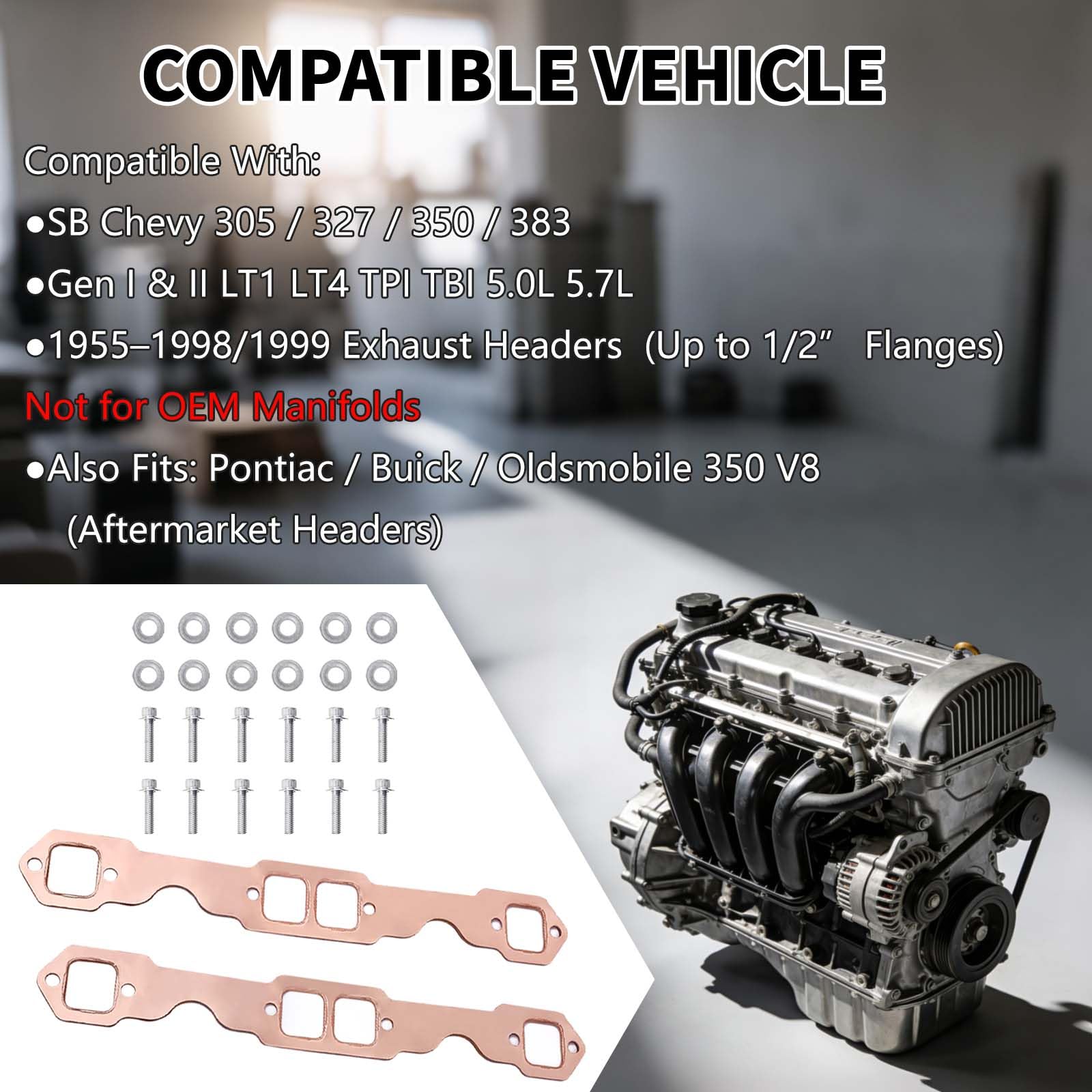 PLKHCU 2pcs copper collector gaskets ensure leak-free exhaust connections