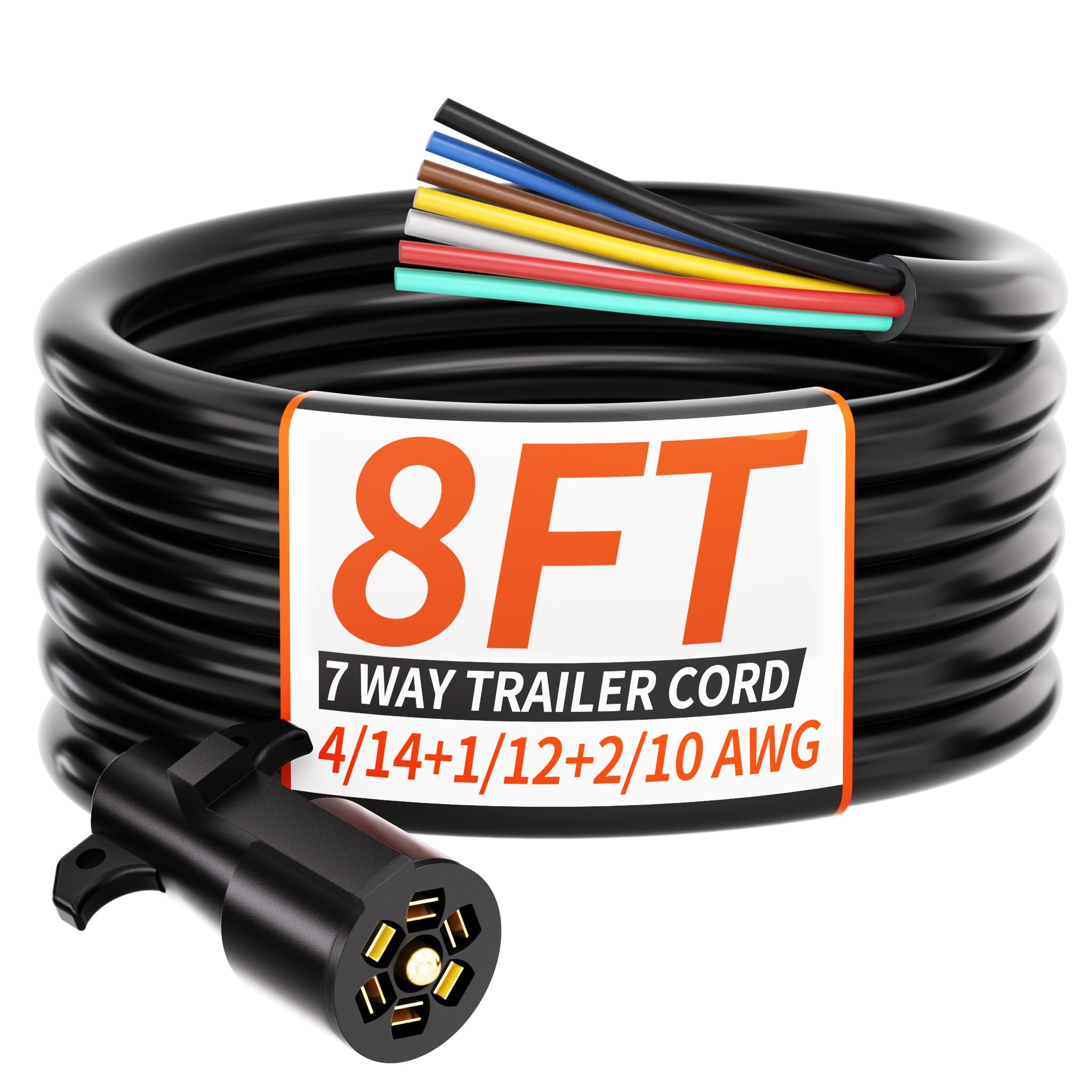 PlugSaf 8ft 7-Way Trailer Plug demonstrates rugged build for reliable towing.