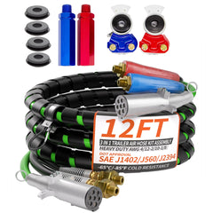 PlugSaf 12ft 3-in-1 trailer kit with air lines and power cable for organized setup