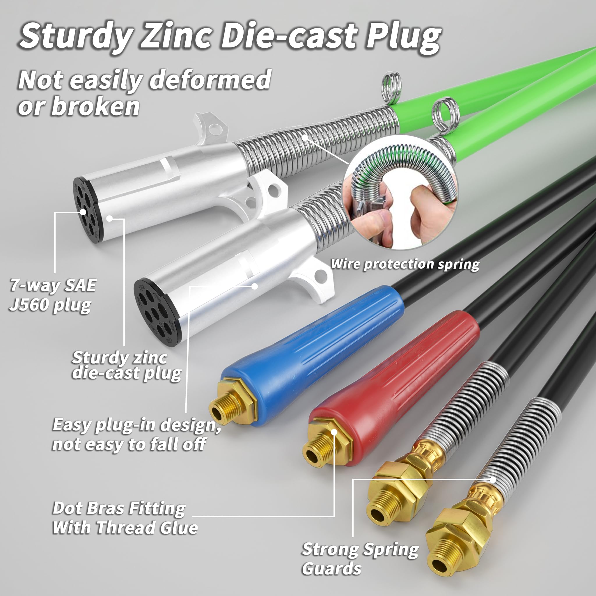 PlugSaf 7-way ABS trailer plug ready for rugged trailer connections.