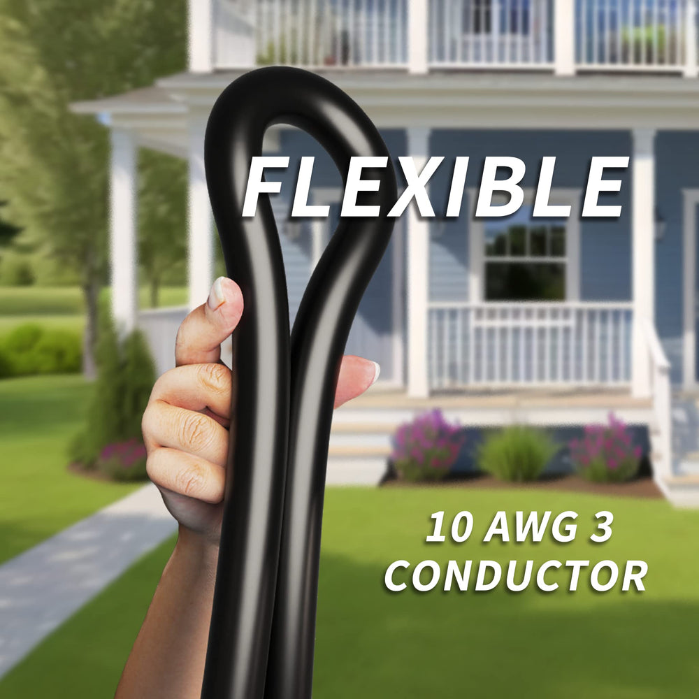 PlugSaf black-green outdoor cord built to withstand rugged climates and sun exposure.