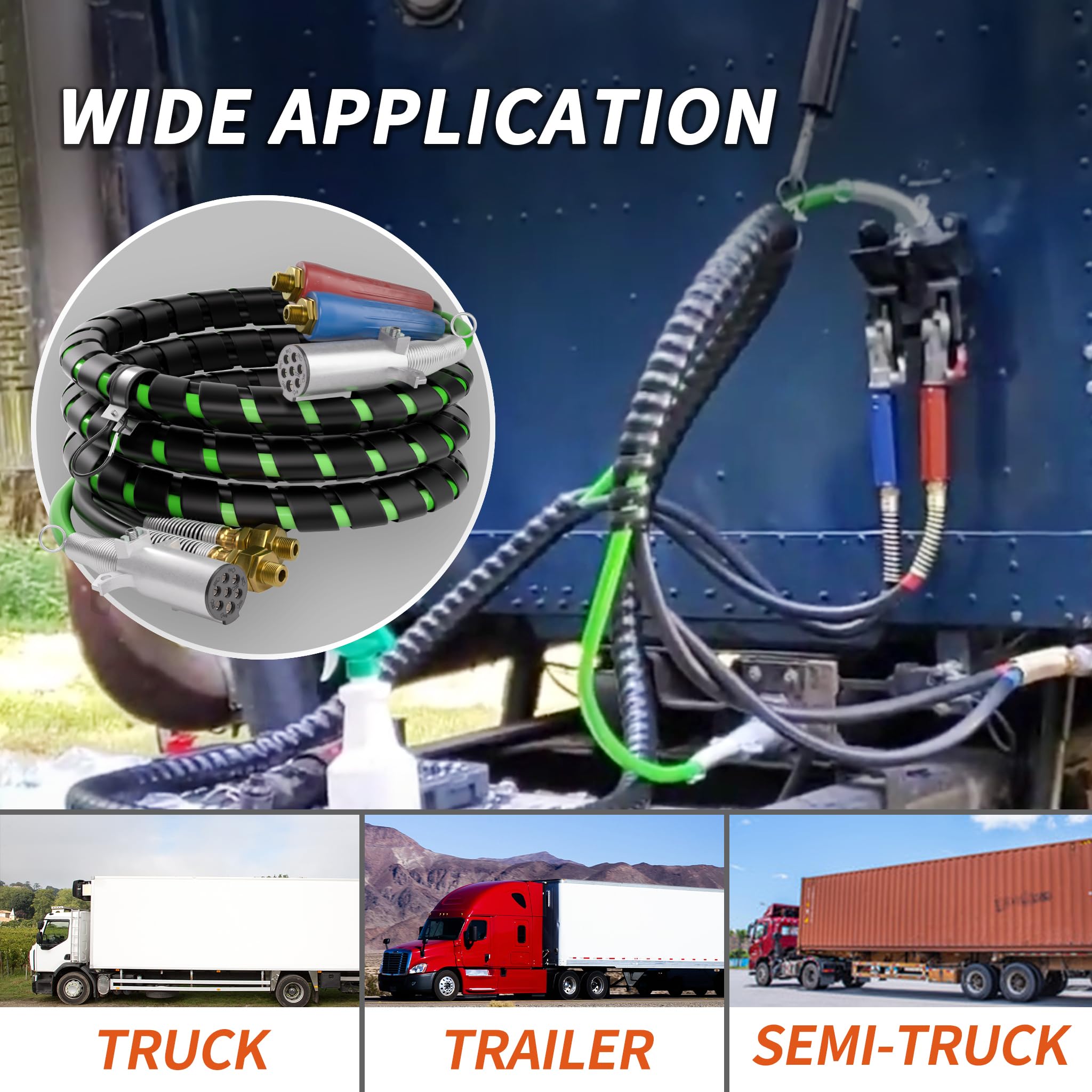 PlugSaf 12 ft kit compatible with various semi trucks and trailers.