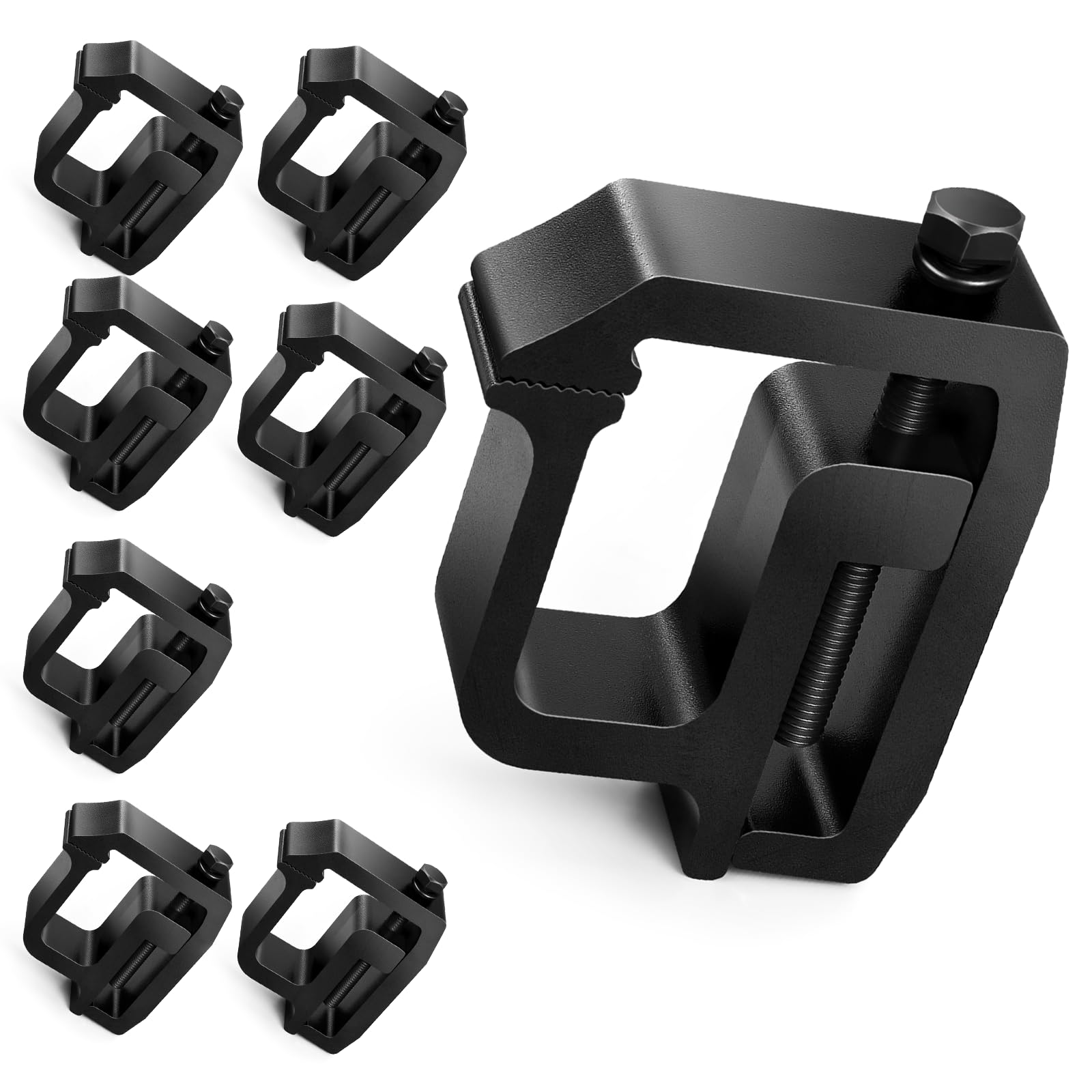 Plumrelos camper shell clamps assembly showing drill-free installation.