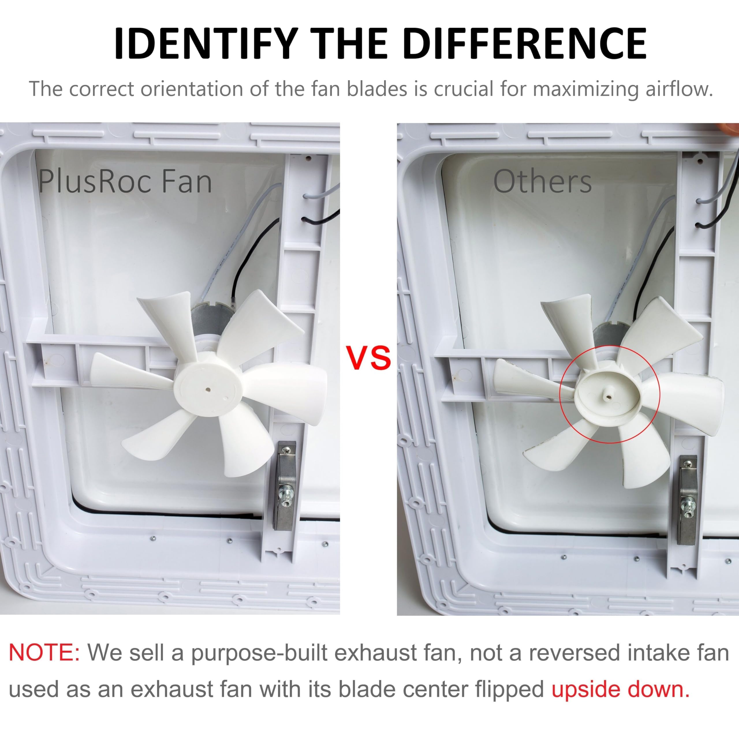 PlusRoc RV vent fan brackets included for flexible installation