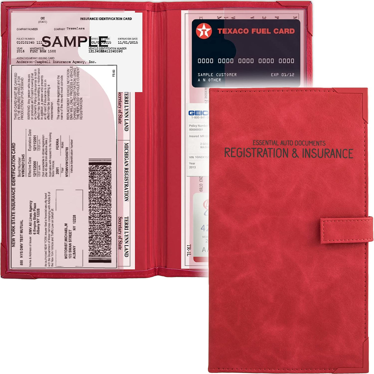 PlusXpres auto document holder in glove box keeps papers organized and accessible.