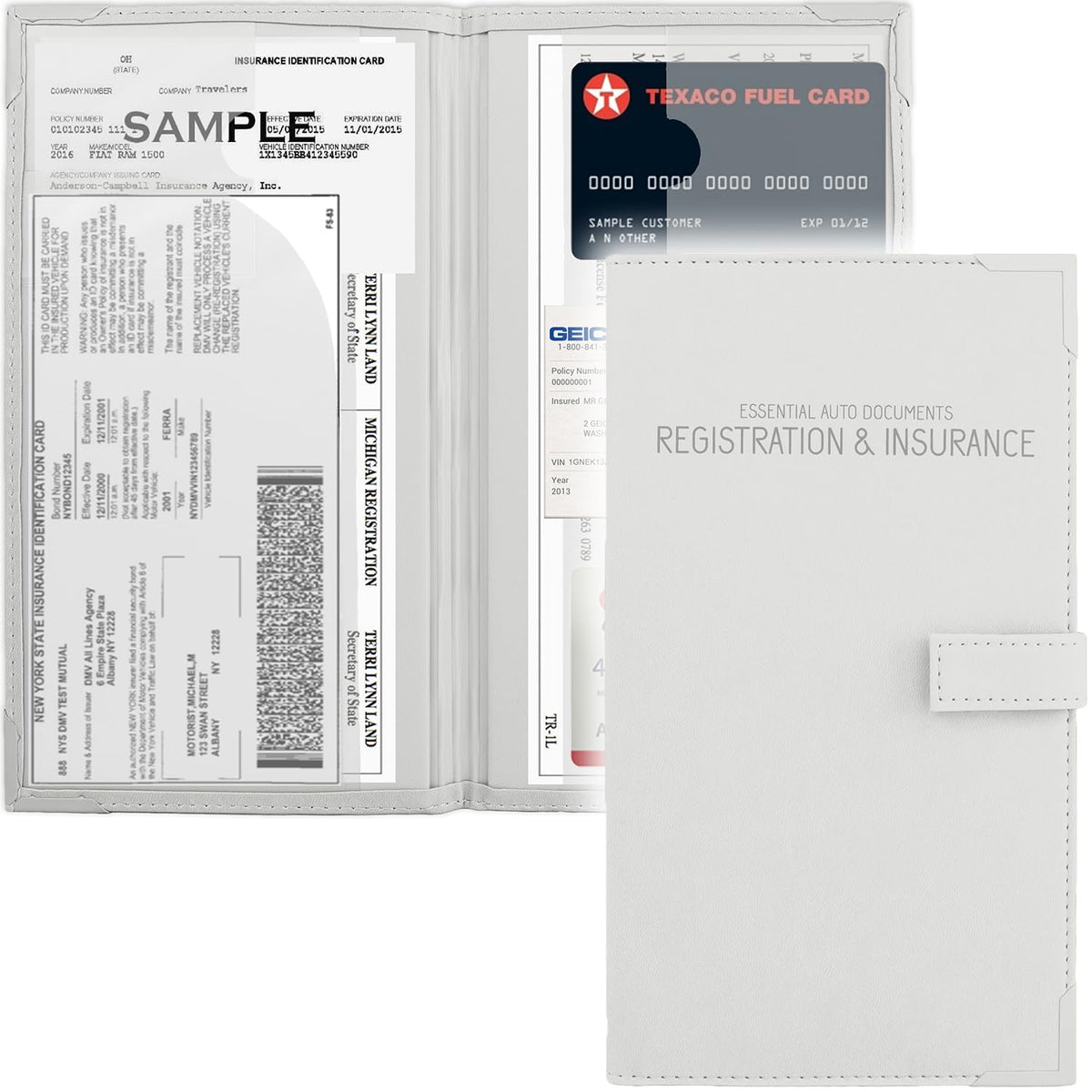 PlusXpres auto document holder inside a glove box for quick, organized access.