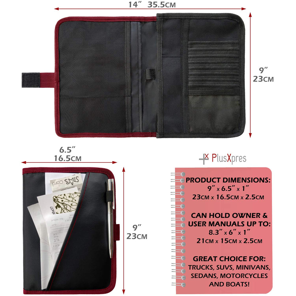 PlusXpres auto log book included helps track fuel and maintenance on the go.
