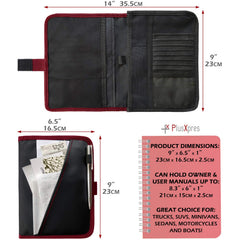PlusXpres auto log book included helps track fuel and maintenance on the go.