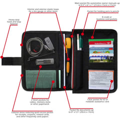 PlusXpres Glove Box Organizer interior pockets keep receipts and manuals neatly organized.