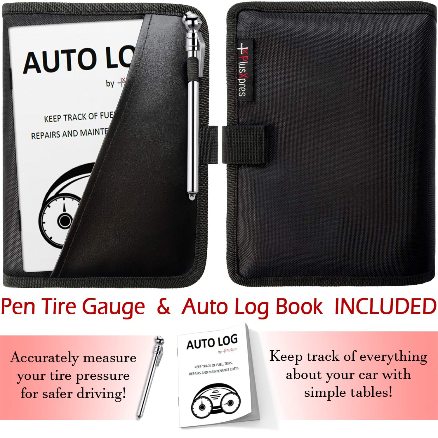 PlusXpres Glove Box Organizer open inside shows multiple pockets for manuals and cards.