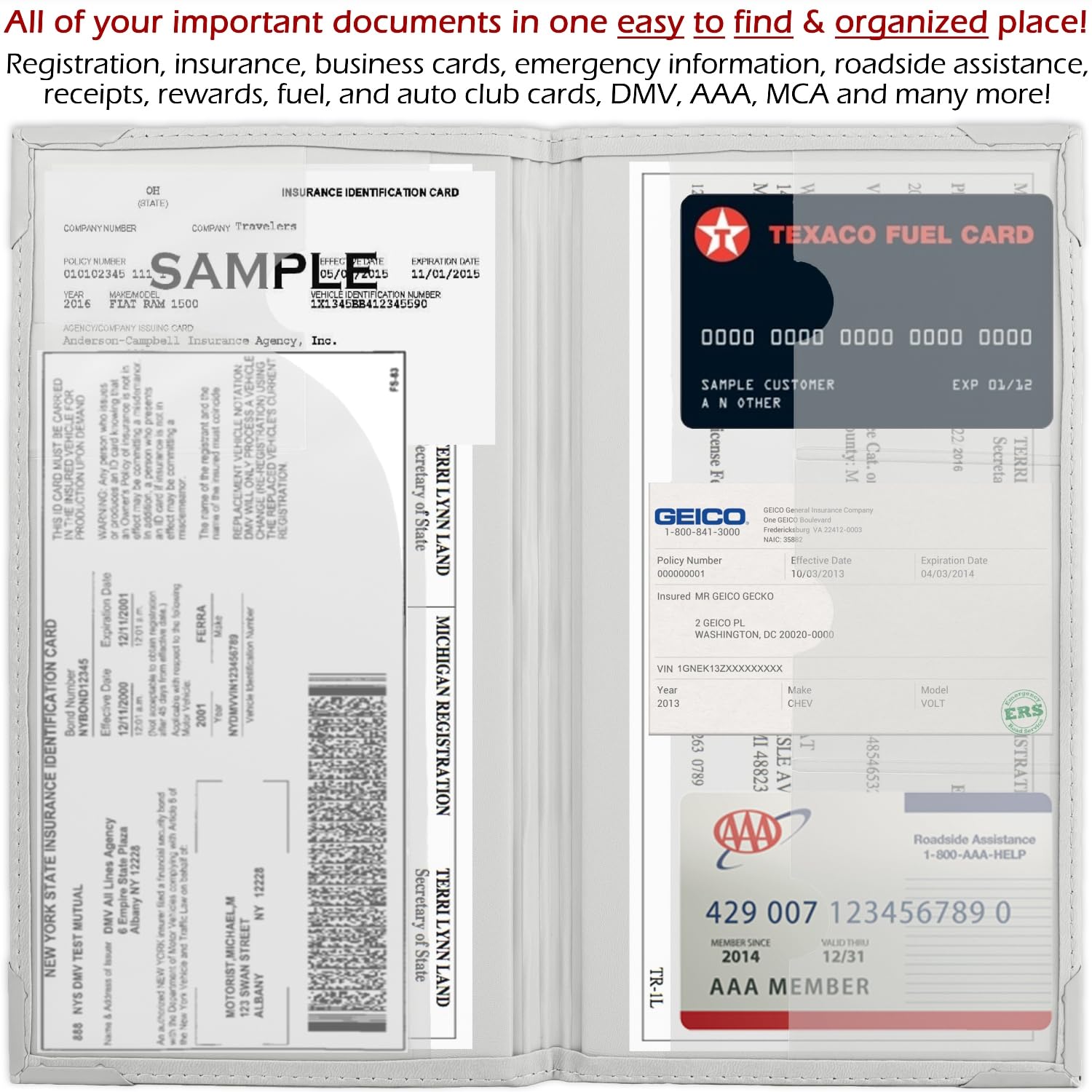 PlusXpres compact pockets accommodate business cards and emergency information.