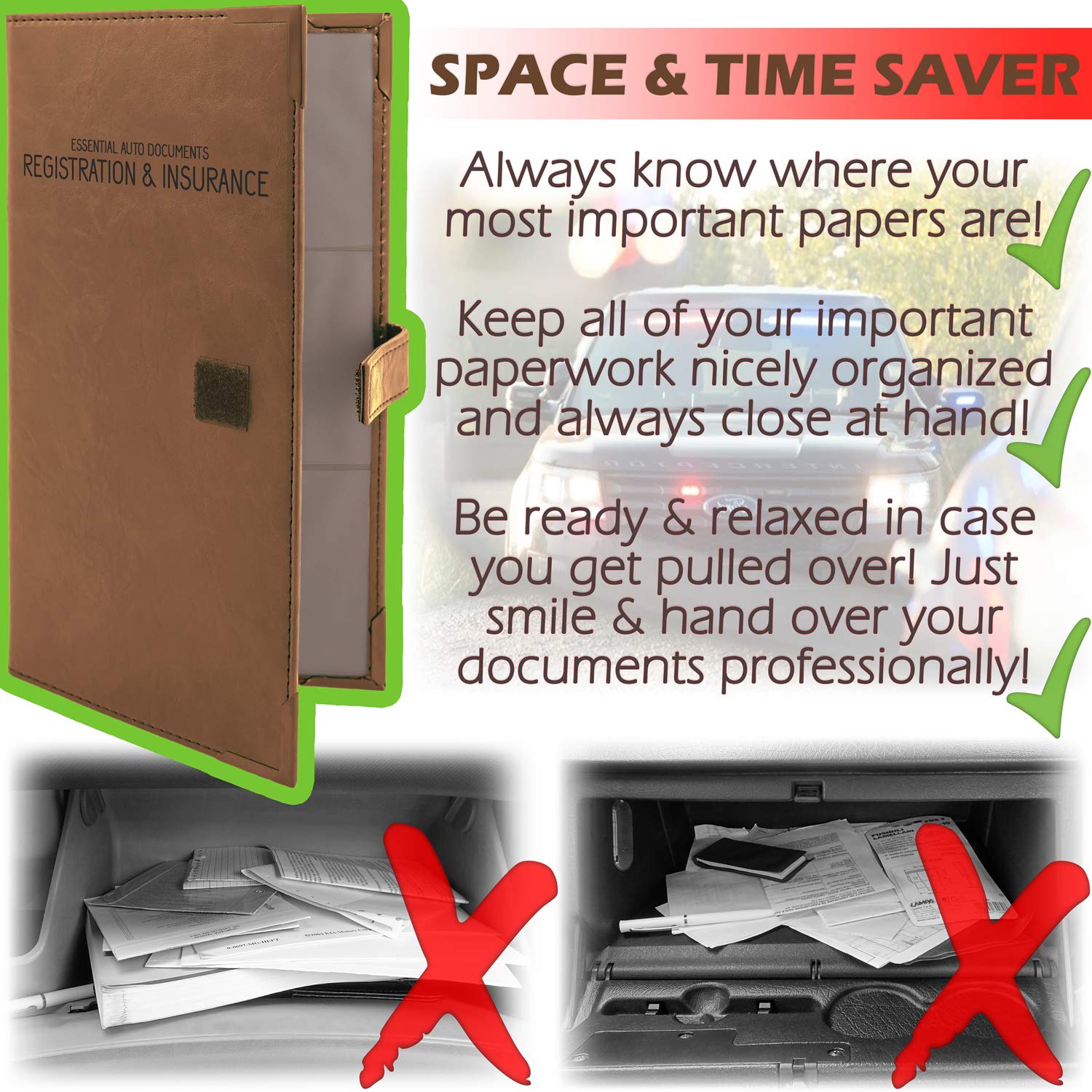 PlusXpres multi-vehicle doc holder keeps DMV and insurance cards reachable.