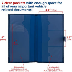 PlusXpres vehicle document organizer seven pockets for papers and cards.