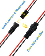 PLUXPAER 2-Pin connection assembly enabling quick, reliable crimp or solder installation