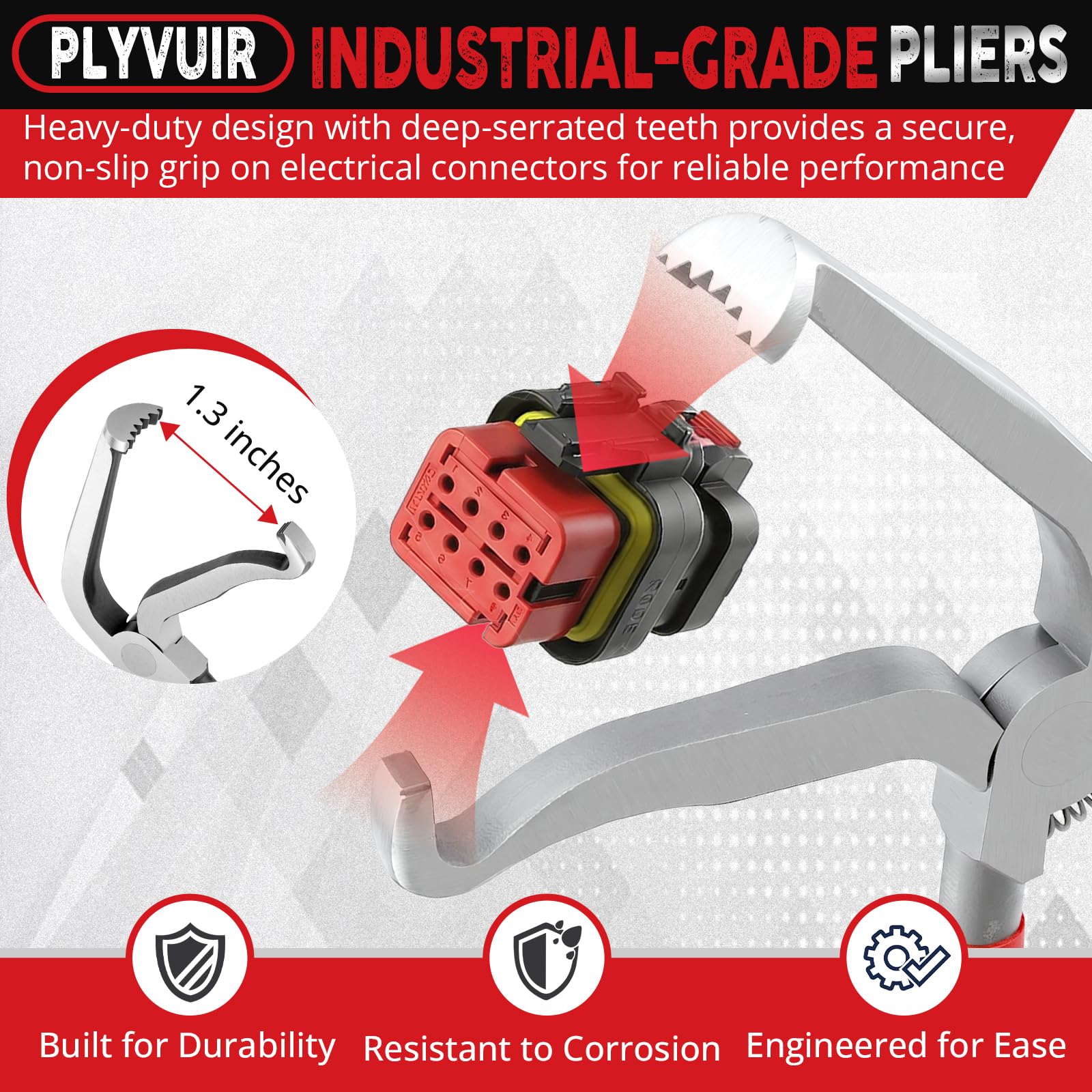 Plyvuir precision separator jaw close-up supports smooth disengagement.