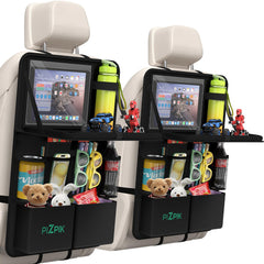Plzpik car backseat organizer with collapsible table tray for on the go dining.