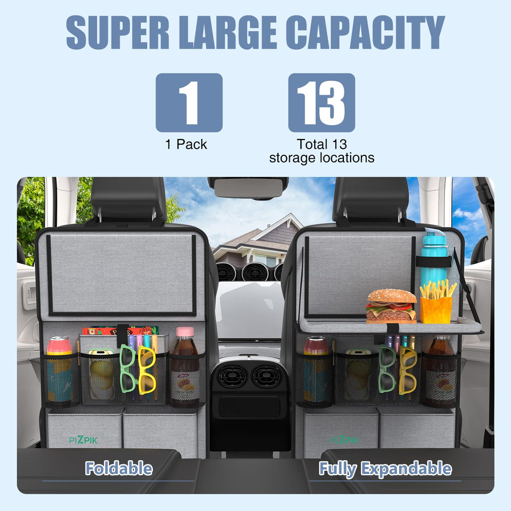 Plzpik tablet holder pocket secures a tablet for family entertainment on the road