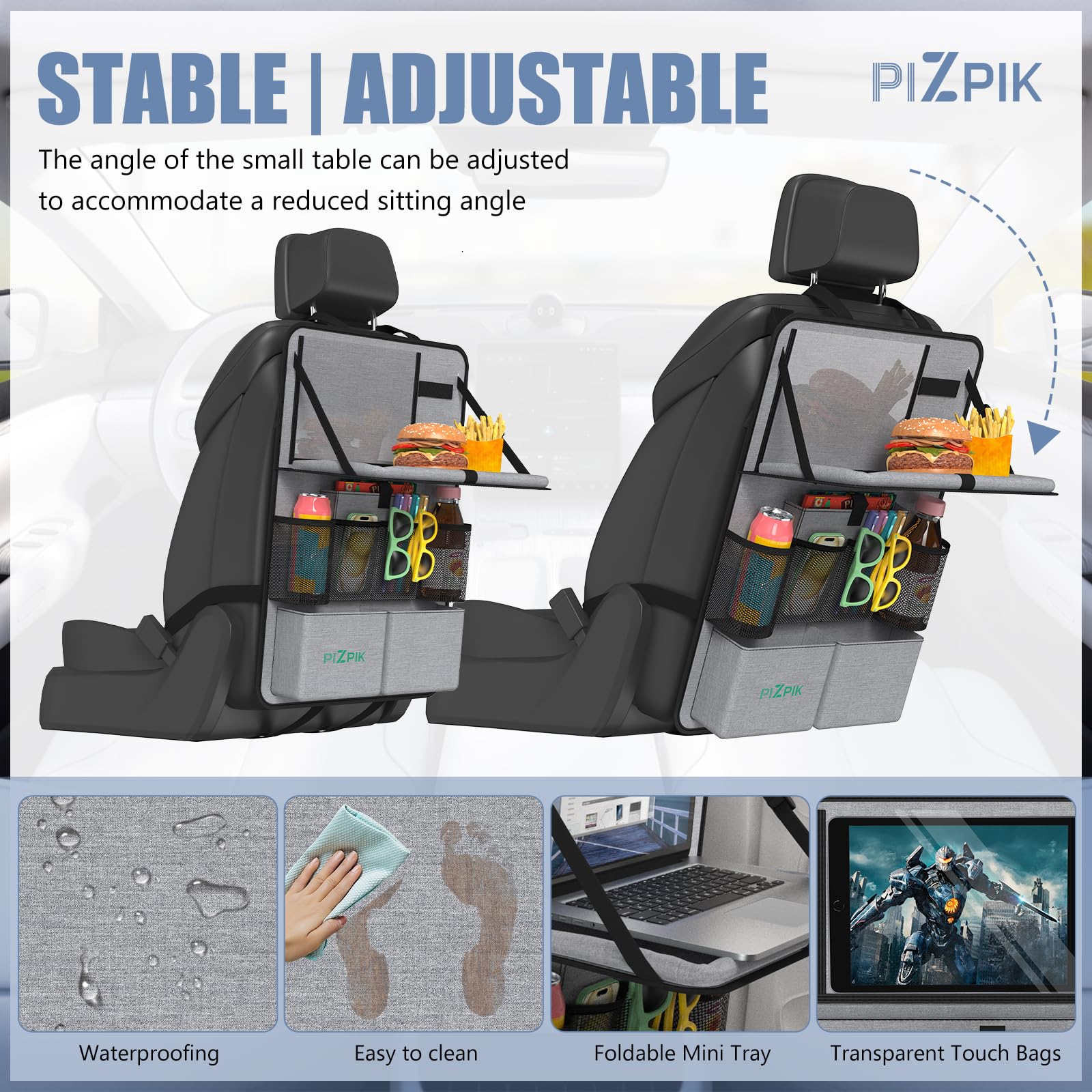 Waterproof and easy to wipe clean, Plzpik backseat organizer fits busy lifestyles