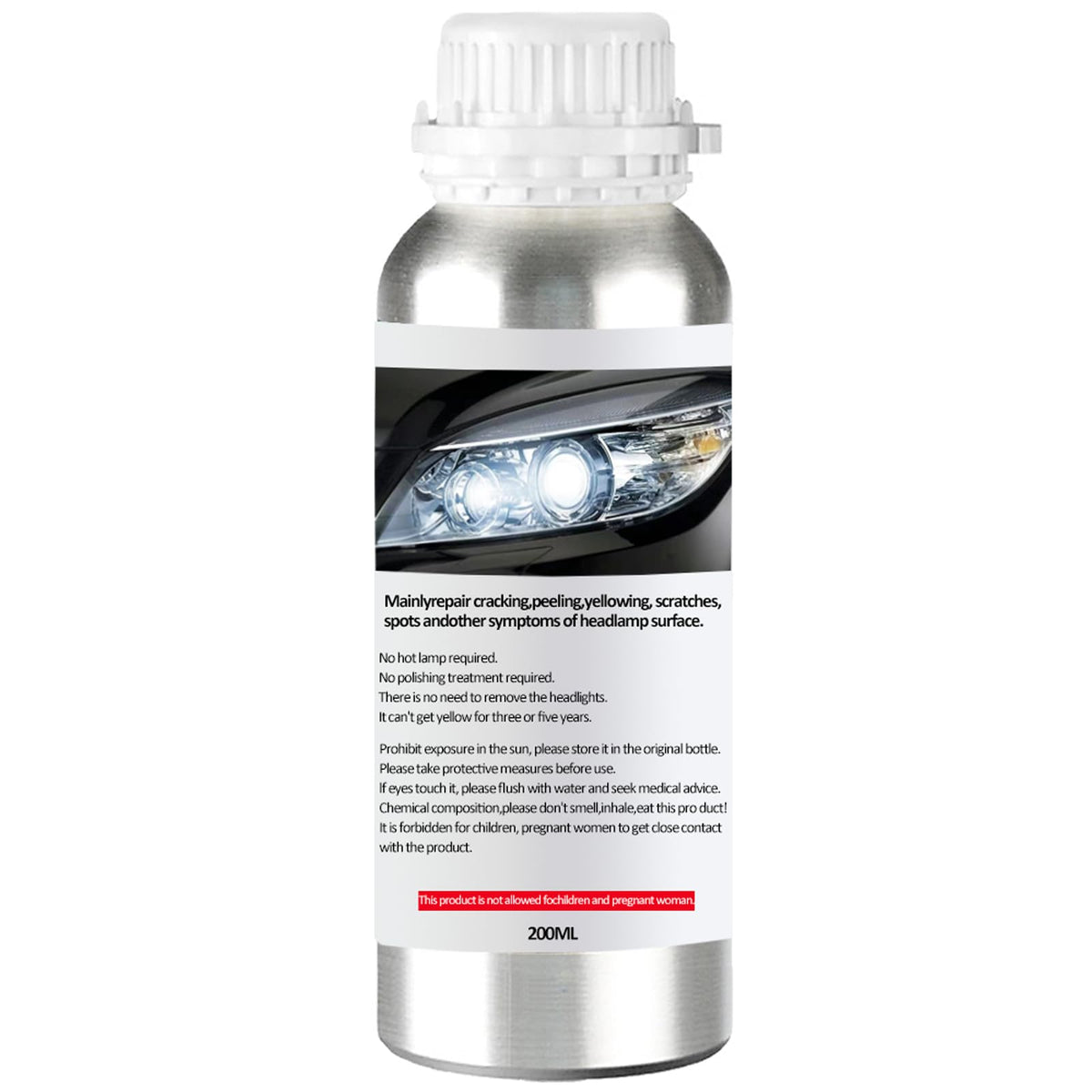 Pmbqifay 200ml headlight restoration liquid bottle restores clarity and brightness
