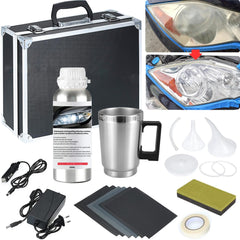 Pmbqifay headlight restoration kit packaging showing the complete toolset and contents.