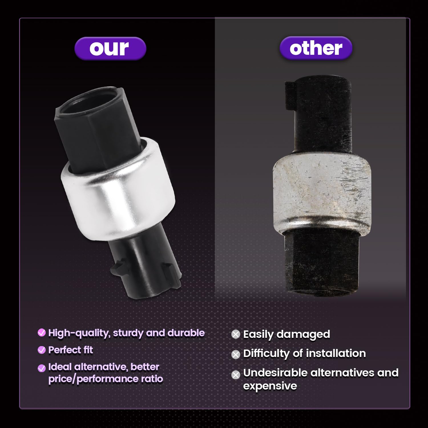 Pnkauto 152962 A/C switch label detail, clear specifications.