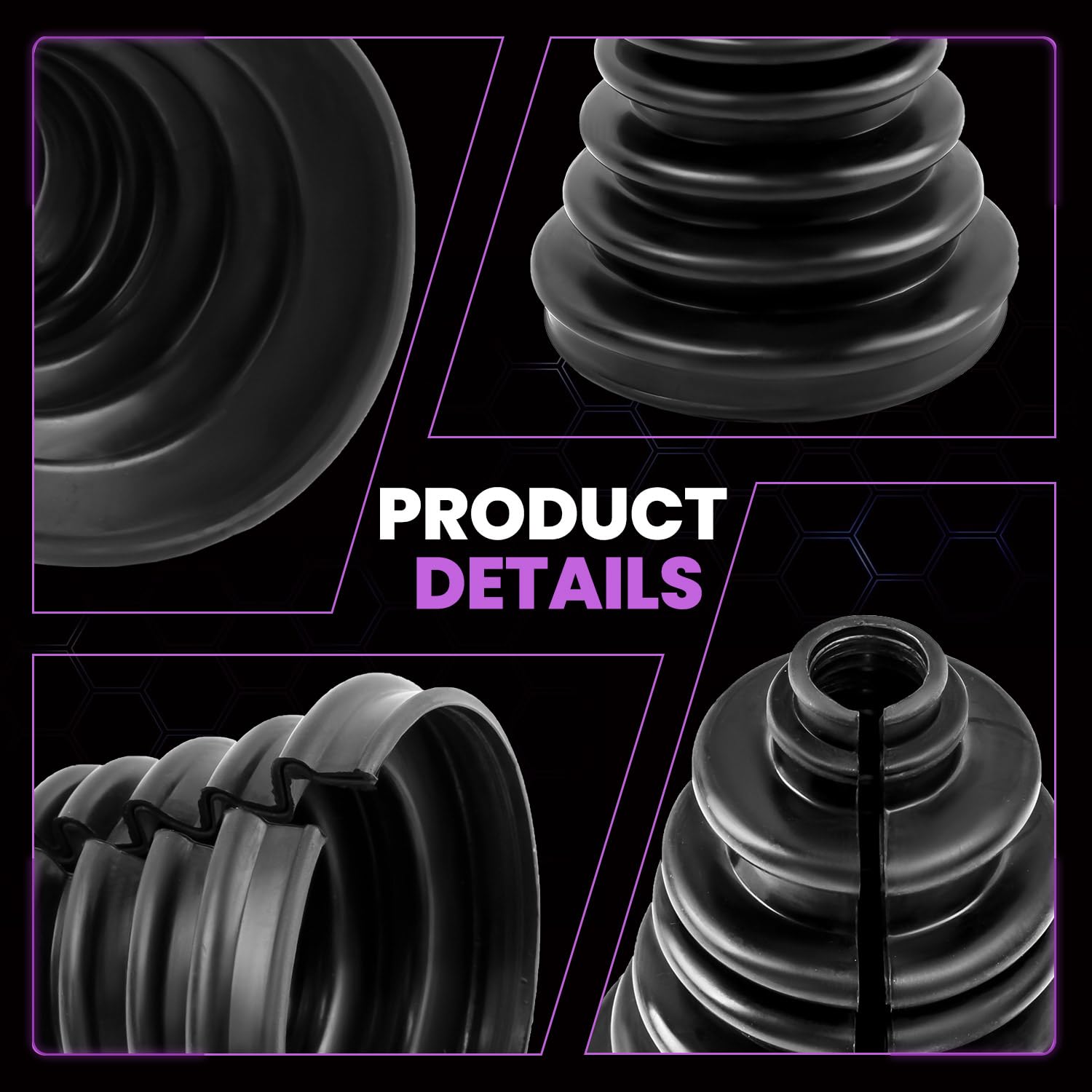Pnkauto CV boot kit compatibility range fits 22–28 mm shafts.