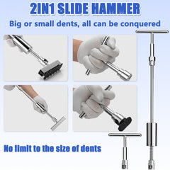 Poakkus 2-in-1 slide hammer used for fast dent pulls.