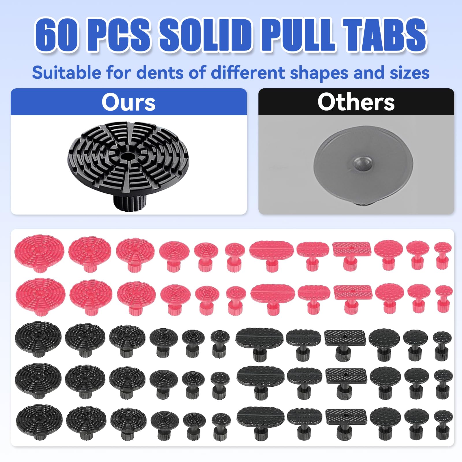 Poakkus 50-plus tabs offer versatile dent repair options.